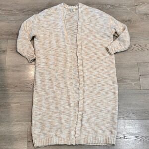 Penelope Rose Open Front Cardigan Duster Sweater XSmall Small Cream Knit‎